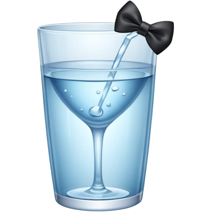 A glass of water with a black Coquette bow emoji