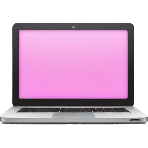 laptop with pink screen emoji