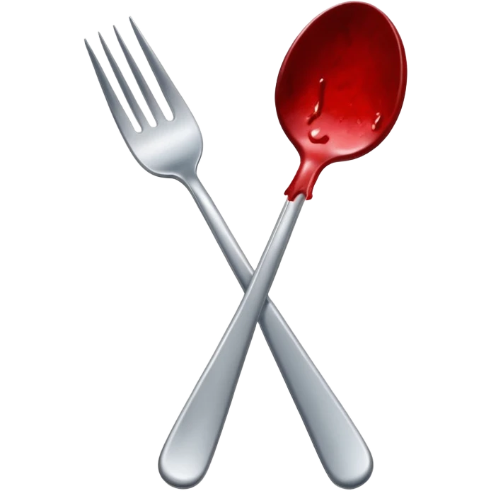 silver fork with red blood stains emoji