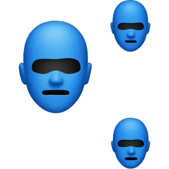 blue person in ski mask emoji