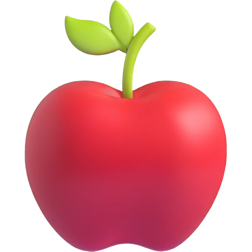 classic red apple emoji