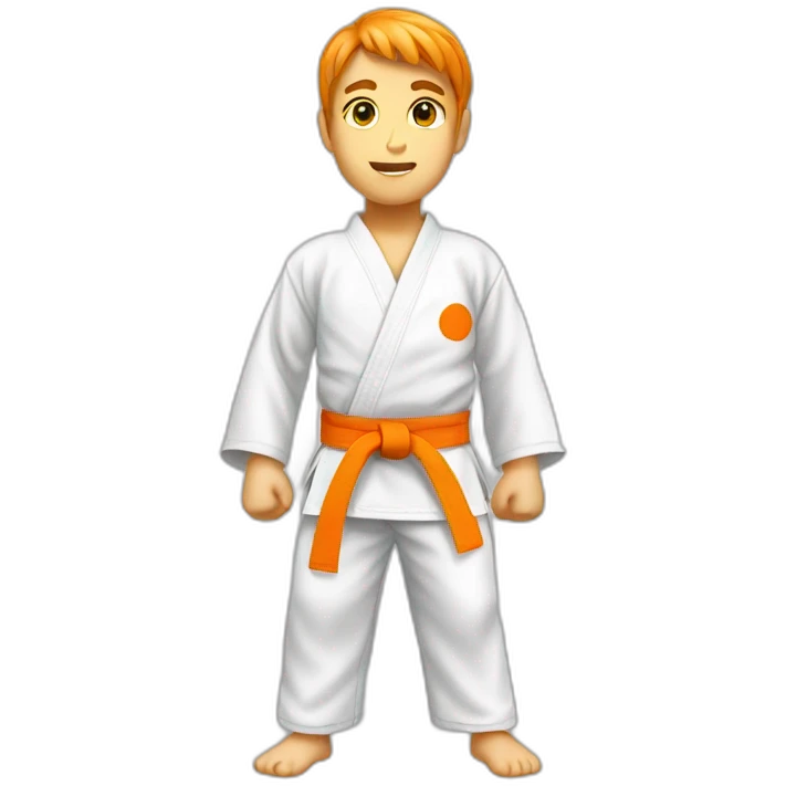 Karate boy orange belt emoji