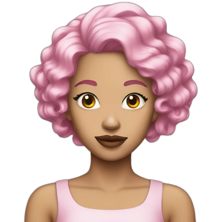Queen pink hair White skin emoji