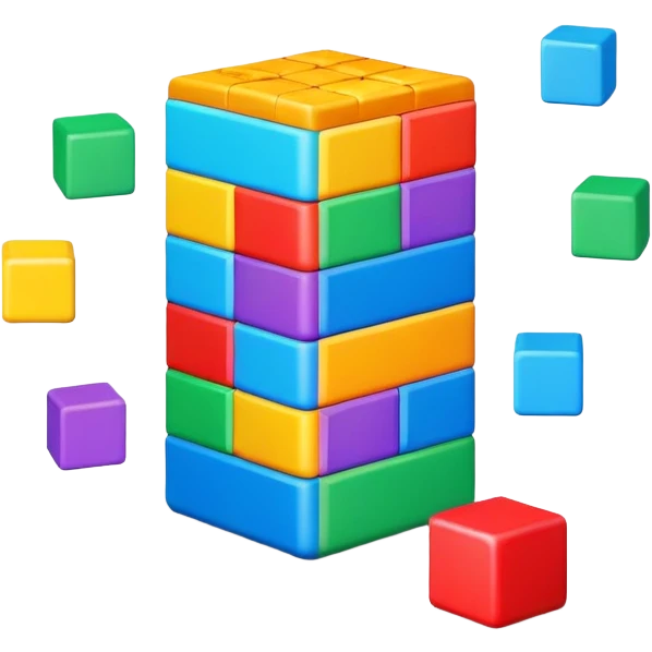 generate an emoji in apple style that represents the concept of "calendar tetris" where your calendar is so busy that finding a meeting slot is like playing tetris.

just use simple shapes/blocks to convey the idea
 emoji
