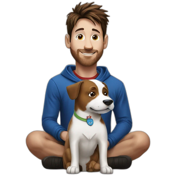Messi with dog emoji