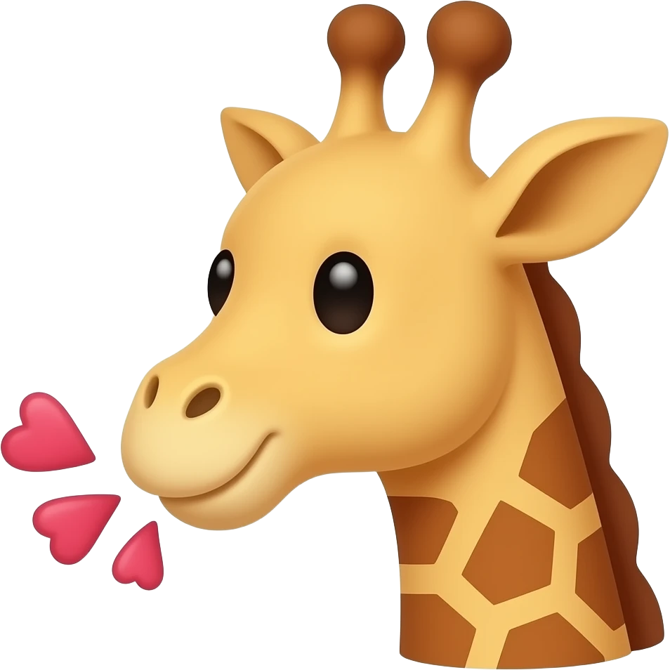 Einfacher Giraffenkopf der küsse zuwirft emoji