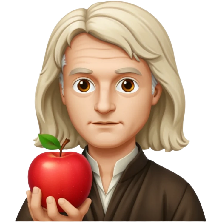 isaac newton with apple' emoji