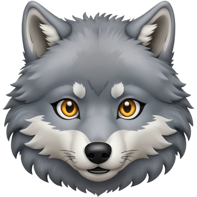 wolf full face gray, front view emoji