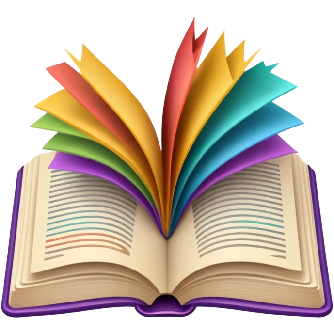 Open book with colorful pages emoji