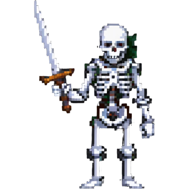 skeleton holding a curved sword emoji