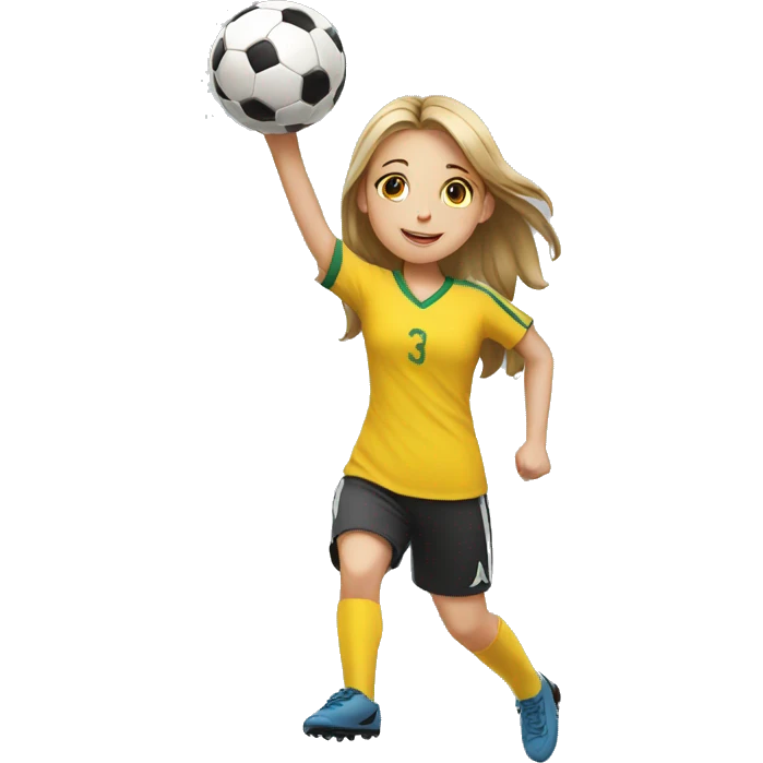 girl catching a soccer ball emoji