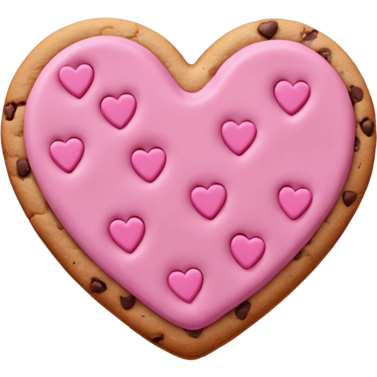 Heart cookie with pink chips  emoji