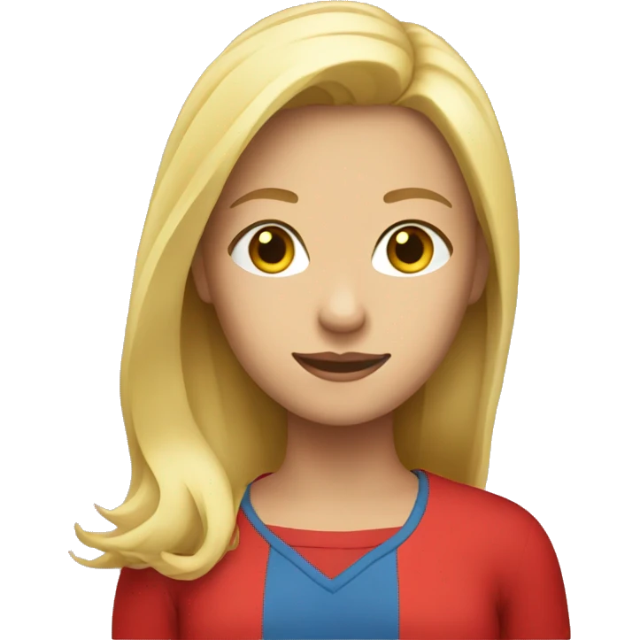 blonde girl with red shirt emoji