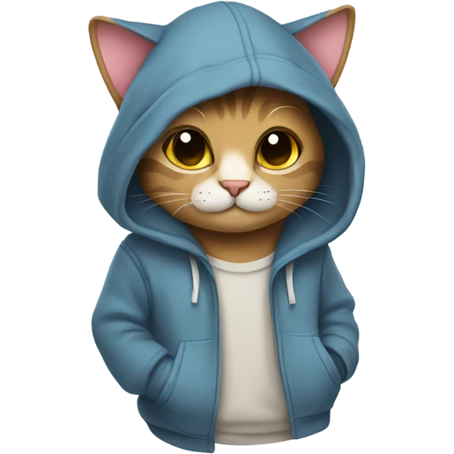 Cat wearing hoodie emoji
