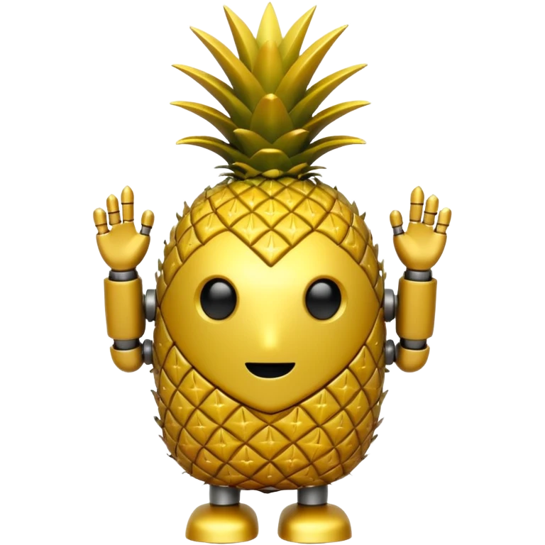 robot pineapple emoji no eyes no face emoji