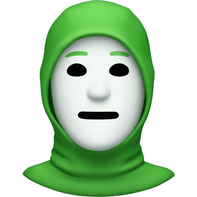green and white ski mask without glasses emoji
