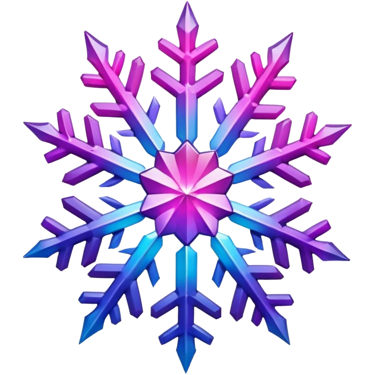 Gradient iridescent Pink violet blue star snowflake  emoji