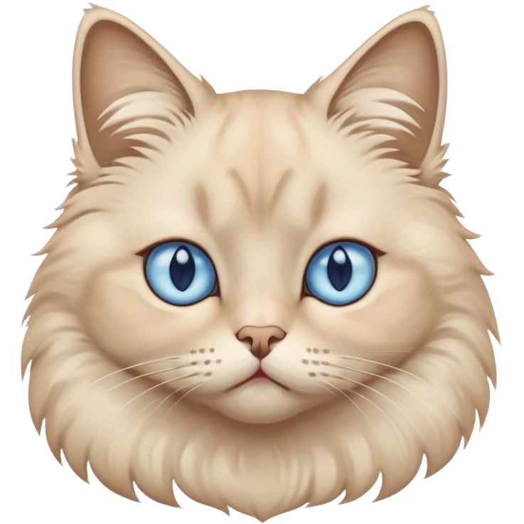 sad beige cat with blue eyes  emoji