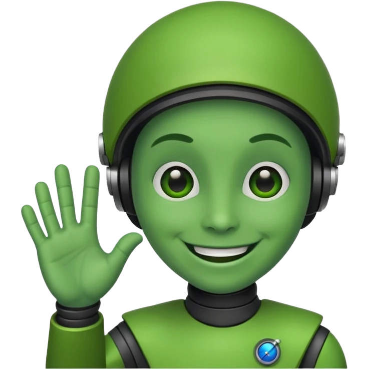 Martien qui dit coucou emoji
