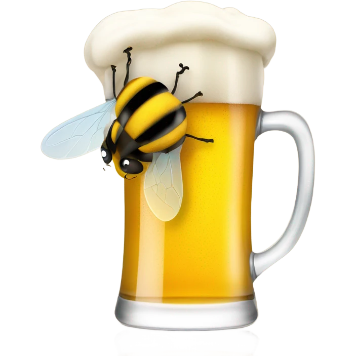 Bee drinking beer emoji
