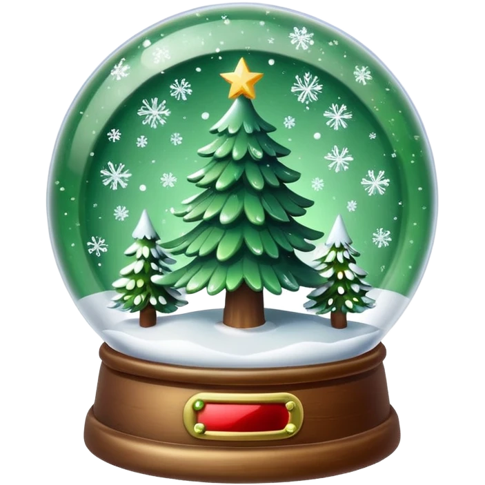 Christmas tree snow globe emoji