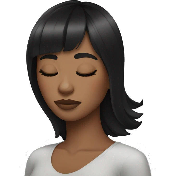Woman Black hair with bangs sleeping  emoji