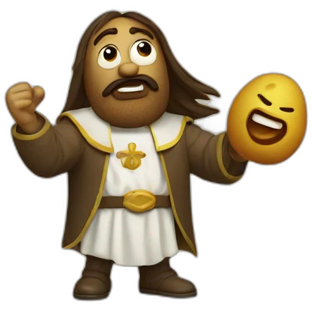 mr potato fighting jesus emoji