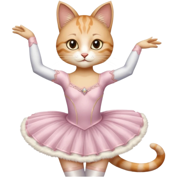 گربه با لباس باله emoji