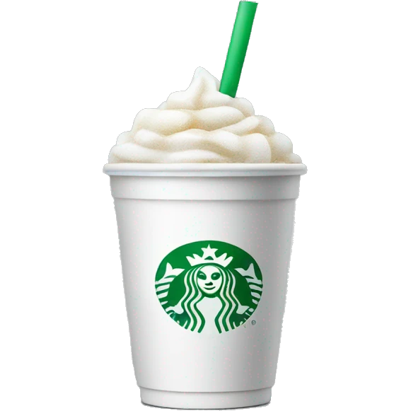 White strabucks drink with ice  emoji