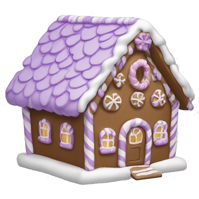 Lilac gingerbread house emoji