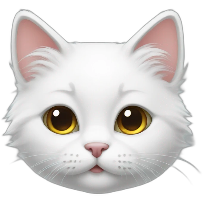 Furry Cute white cat emoji