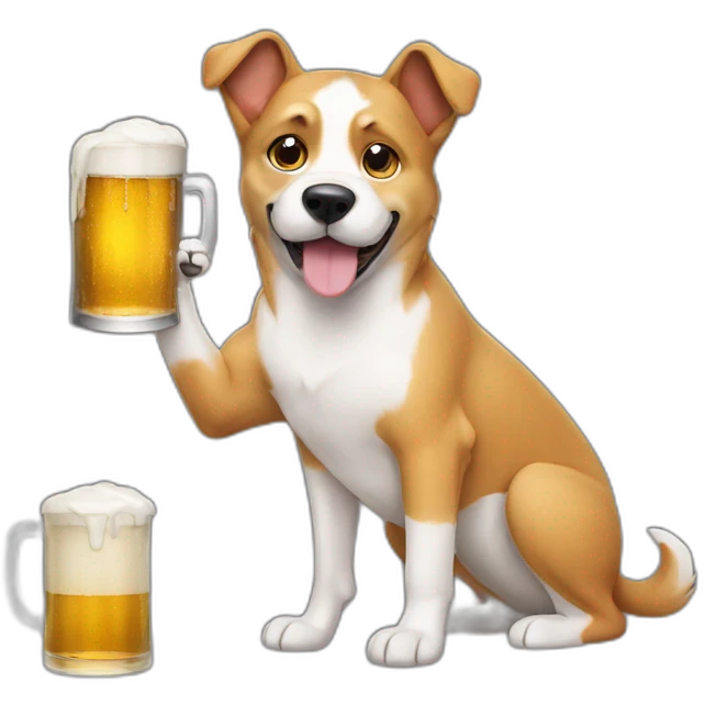Dog with beer emoji