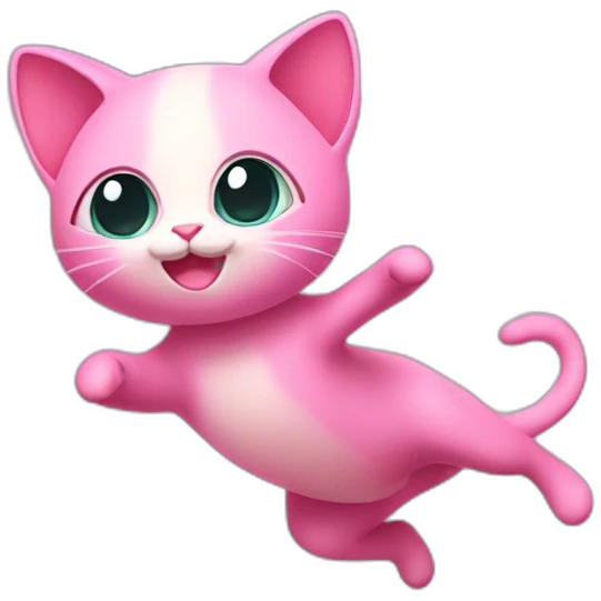pink mew levitating emoji