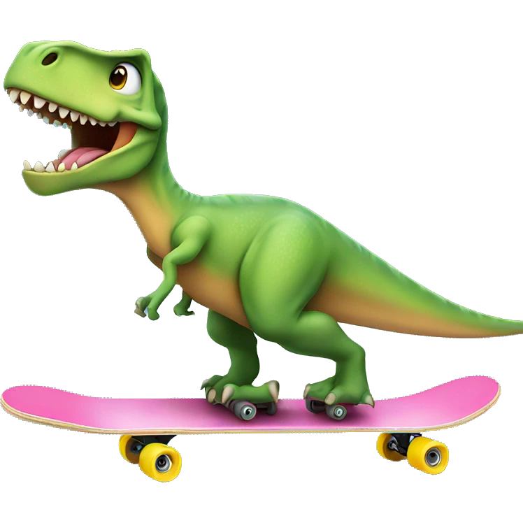 Dinosaur in a skateboard  emoji