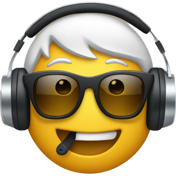 sunglasses smiley wearing headphones emoji