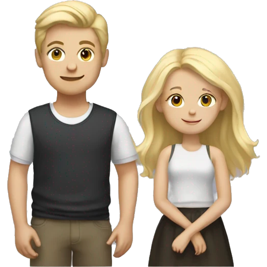 Blonde boy and blonde girl emoji