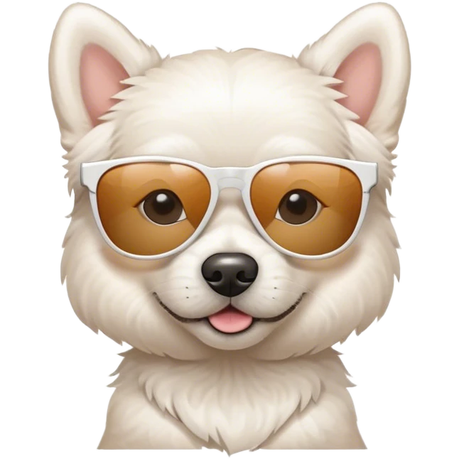 White cute dog with sunglasses  emoji