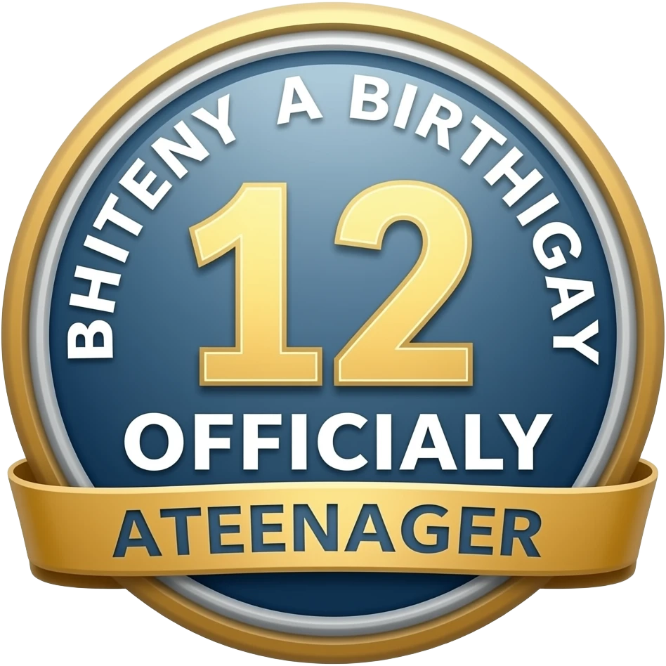 13TH BIRTHDAY  OFFICALLY A TEENAGER SIGN emoji