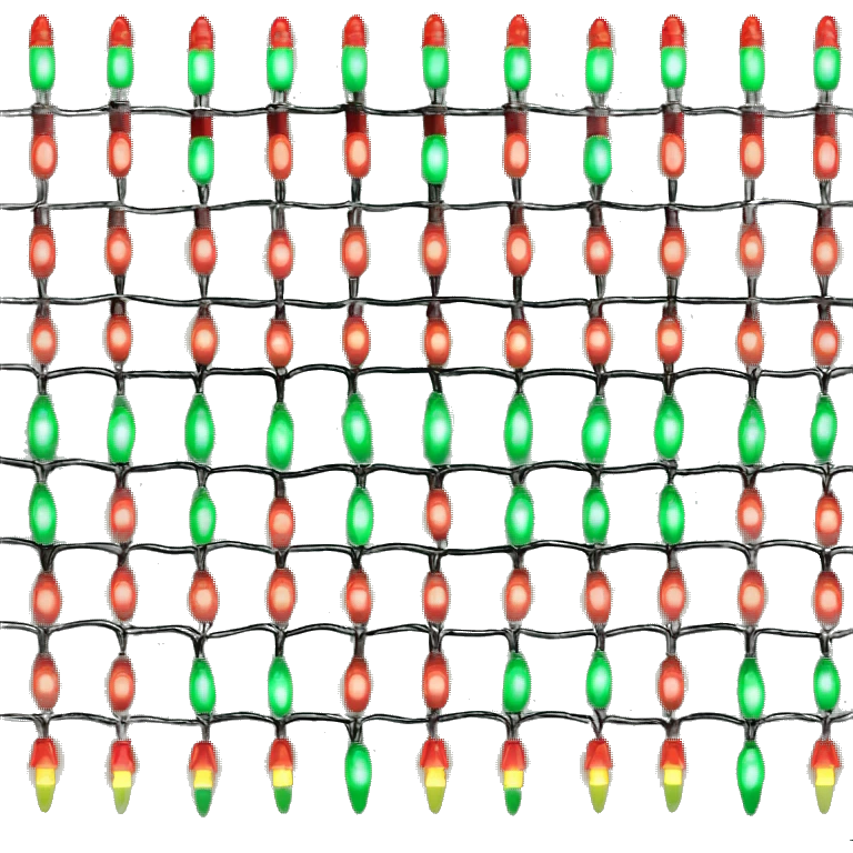 Green & Red Christmas lights emoji