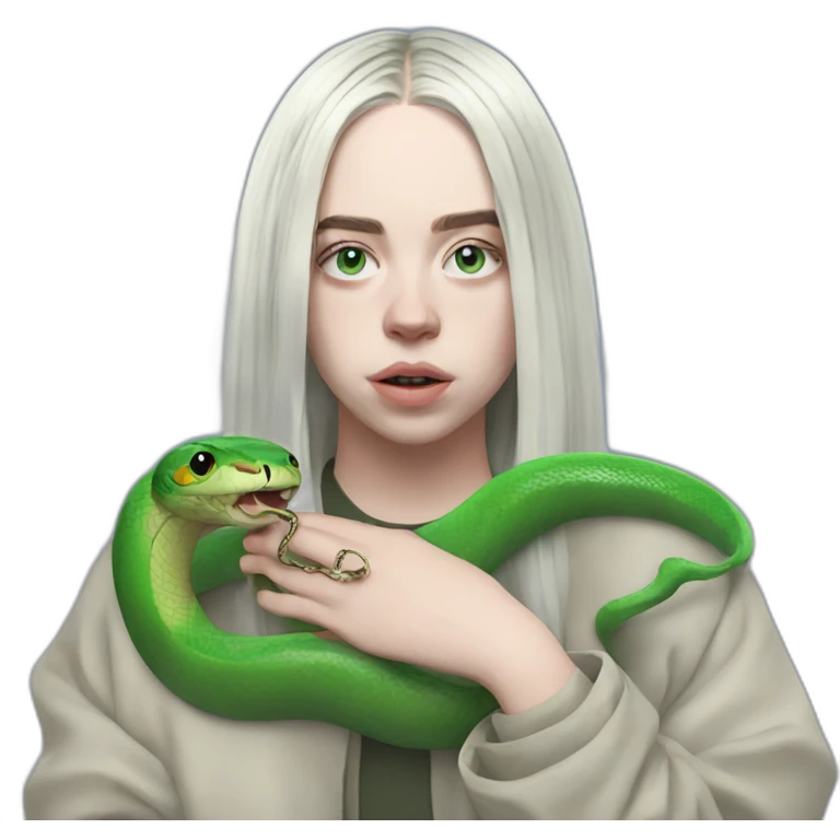 Billie eilish holding snake emoji