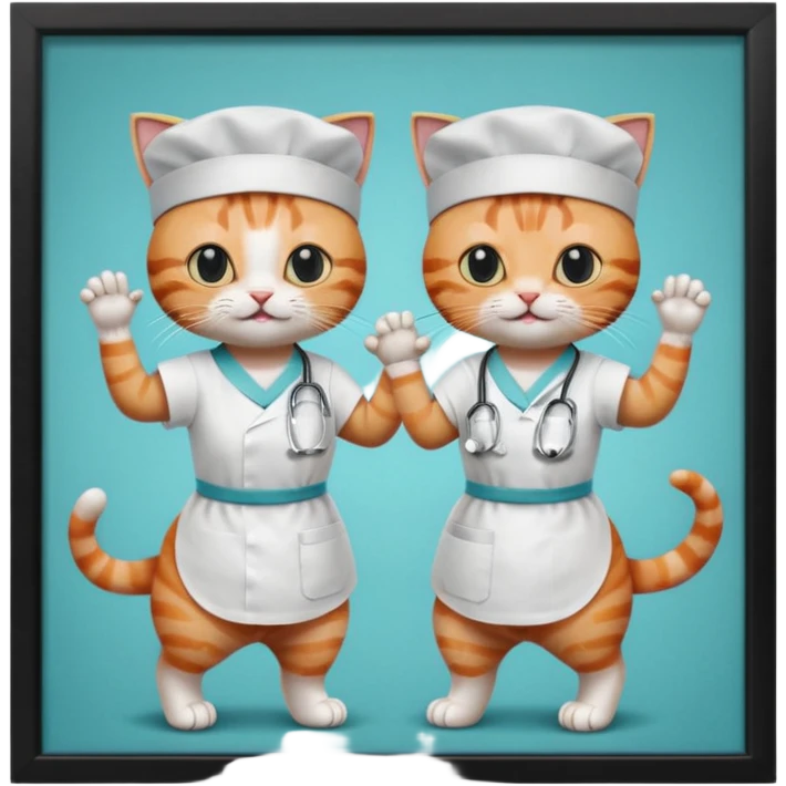 Cats dancing in operating theatre emoji