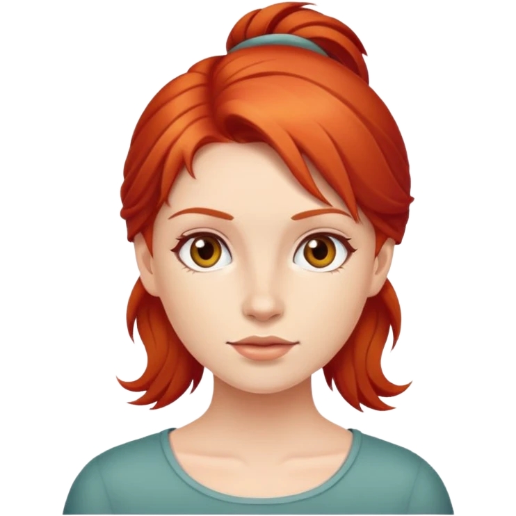 realistic red-haired girl portrait emoji