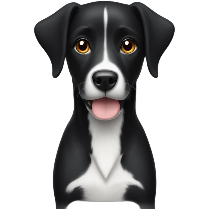 Black dog and white emoji