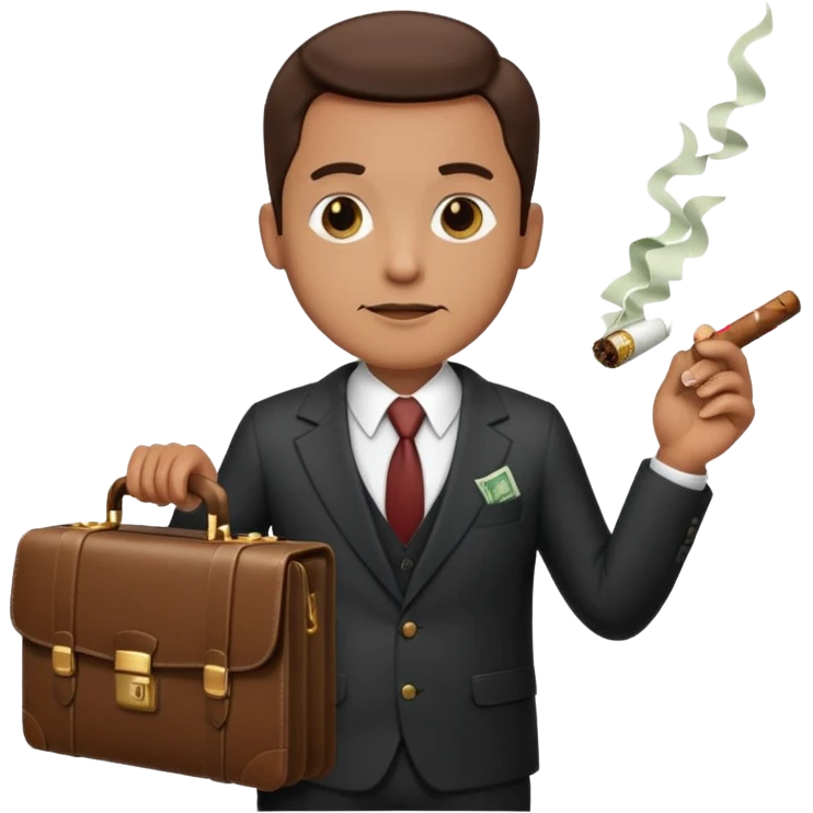 suit, cigar, briefcase of cash emoji