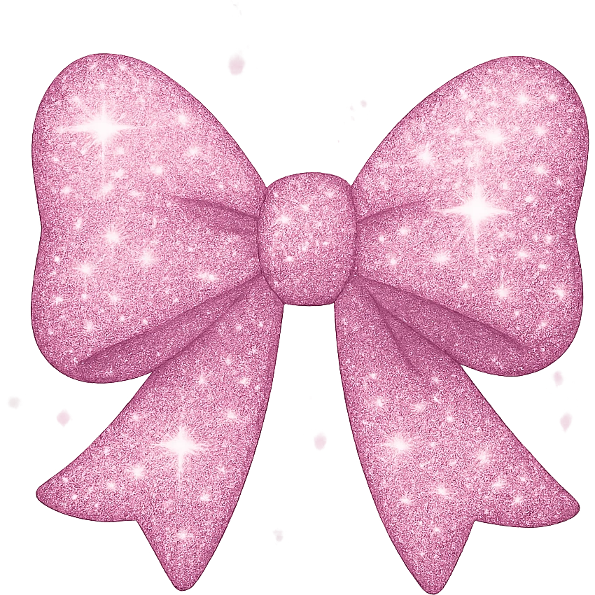 glittery bow object, cute, sparkling, no background emoji