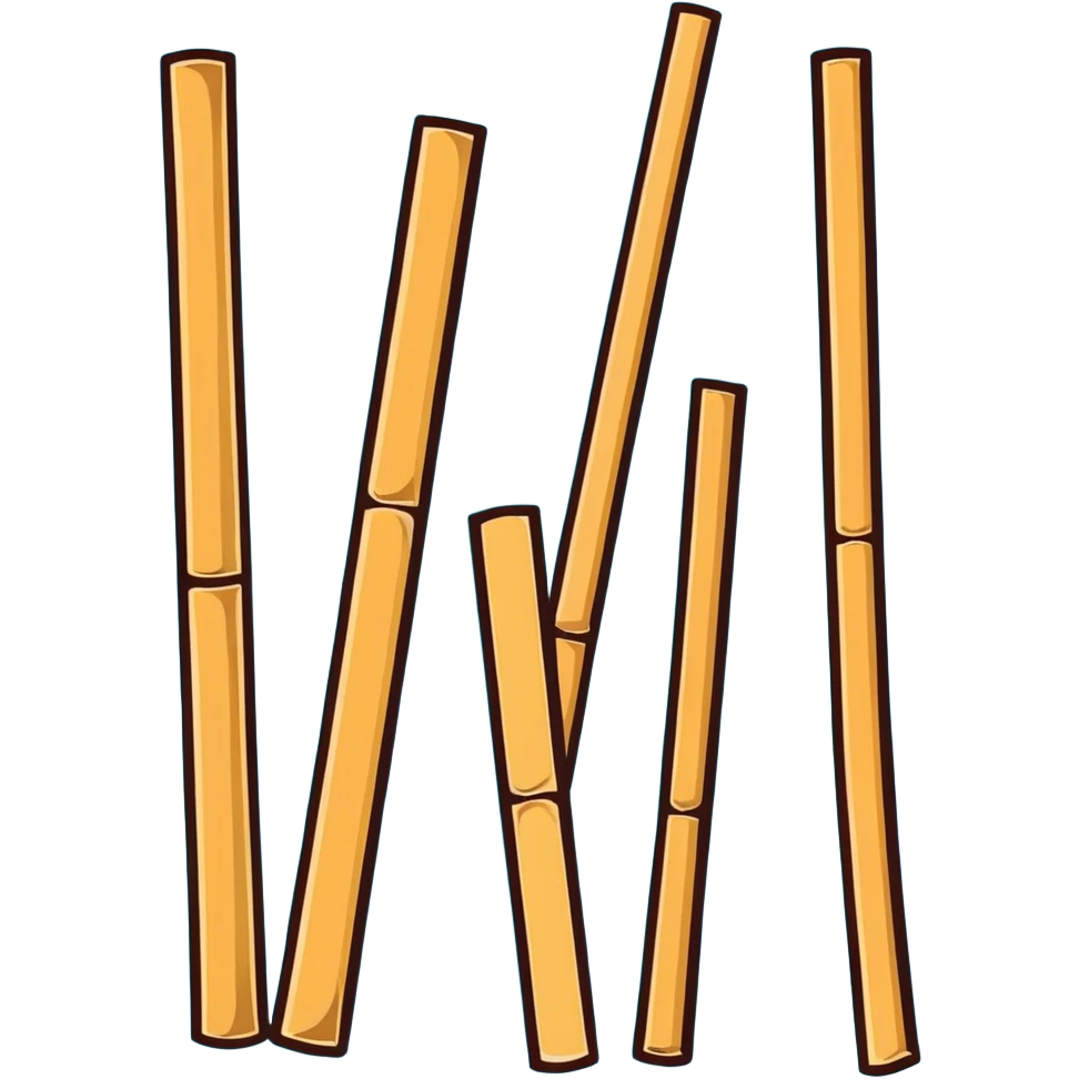 dried bamboo sticks, yellowish-brown color emoji