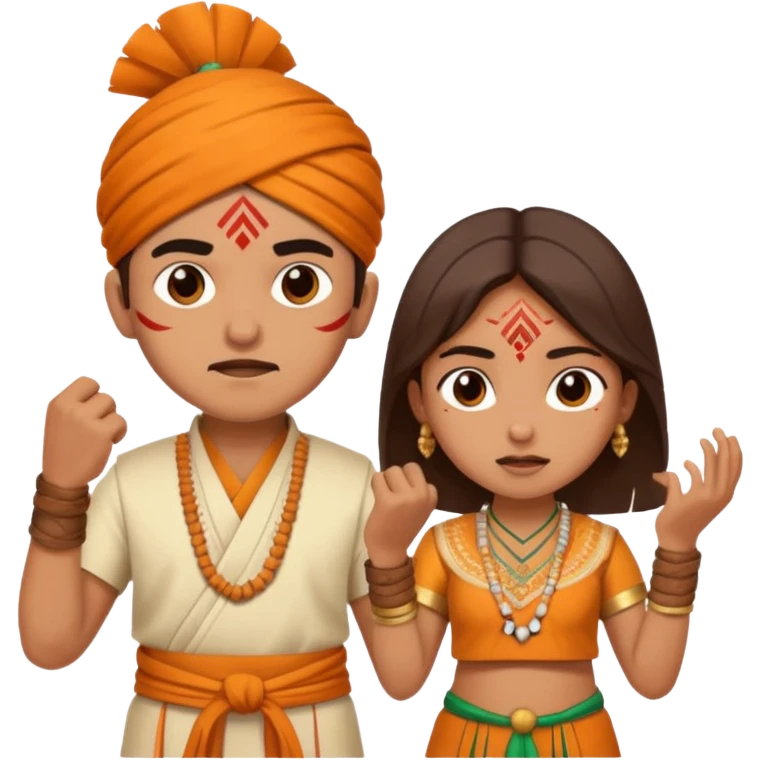 brother and sister fighting indian culture emoji