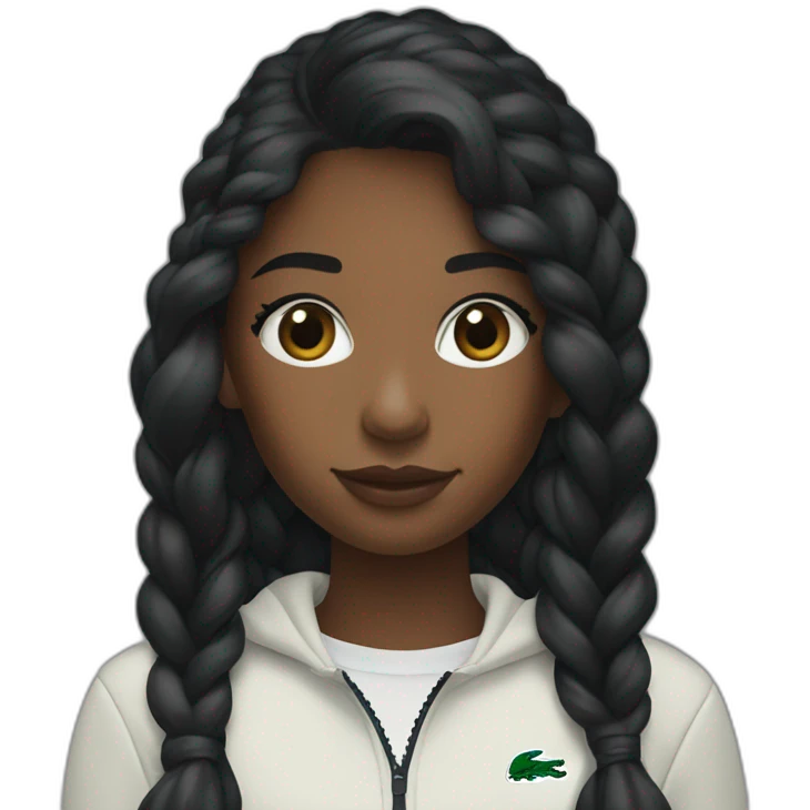 Lacoste bag Black girl with long hair with black lacoste windbreaker emoji