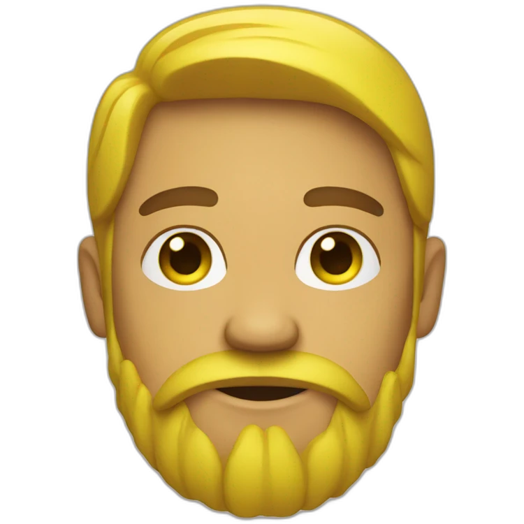 guy with yellow hawaiian skirt beard emoji