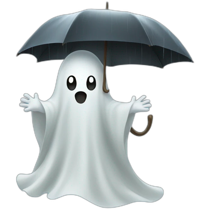 A ghost is in the rain. emoji